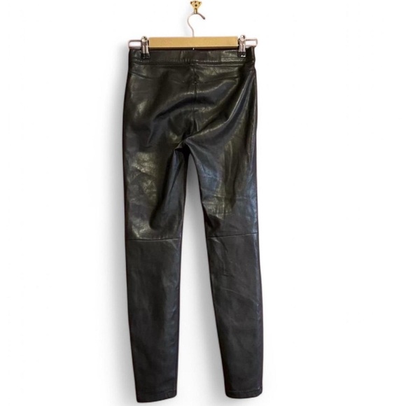 Free People Never Let Go Leggings Sz 24 Faux Leather Black High Rise Stretch - Picture 2 of 4